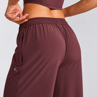 AirMove™ Straight Leg Trousers with Reflective Logo | Velvet Mocha