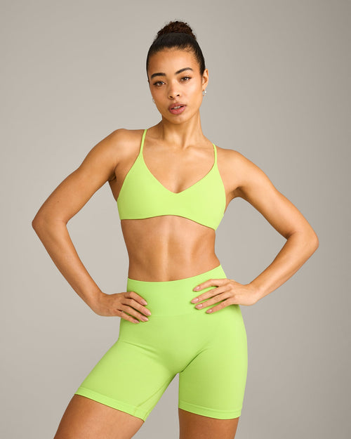 Oner Modal EasyLift™ Ultra Minimal Bralette with Grey Logo | Citrus Green