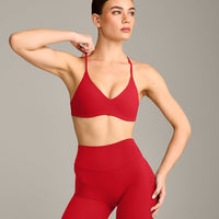 EasyLift™ Ultra Minimal Bralette with Grey Logo | Fiery Red