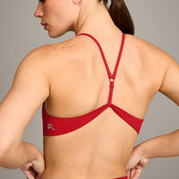 EasyLift™ Ultra Minimal Bralette with Grey Logo | Fiery Red