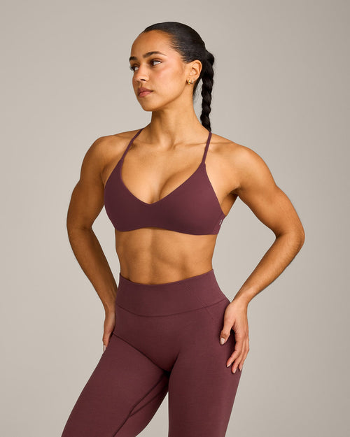 Oner Modal EasyLift™ Ultra Minimal Bralette with Grey Logo | Velvet Mocha