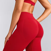 EffortlessLift™ Seamless Leggings with Grey Logo | Fiery Red