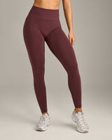EffortlessLift™ Seamless Leggings with Grey Logo | Velvet Mocha