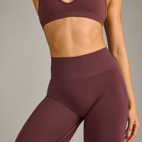 EffortlessLift™ Seamless Leggings with Grey Logo | Velvet Mocha