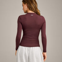 Mellow™ Motion Crew Neck Long Sleeve Top | Light Velvet Mocha