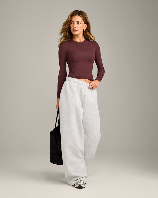 Mellow™ Motion Crew Neck Long Sleeve Top | Light Velvet Mocha
