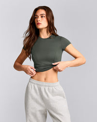 Mellow™ Motion Crew Neck Mid Top | Dark Khaki