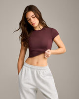 Mellow™ Motion Crew Neck Mid Top | Light Velvet Mocha