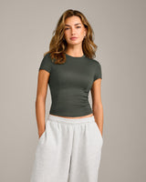 Mellow™ Motion Crew Neck Top | Dark Khaki