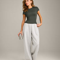 Mellow™ Motion Crew Neck Top | Dark Khaki