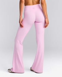 SoftMotion™ Flared Trousers with Grey Logo | Chalk Pink