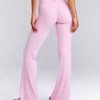 SoftMotion™ Flared Trousers with Grey Logo | Chalk Pink