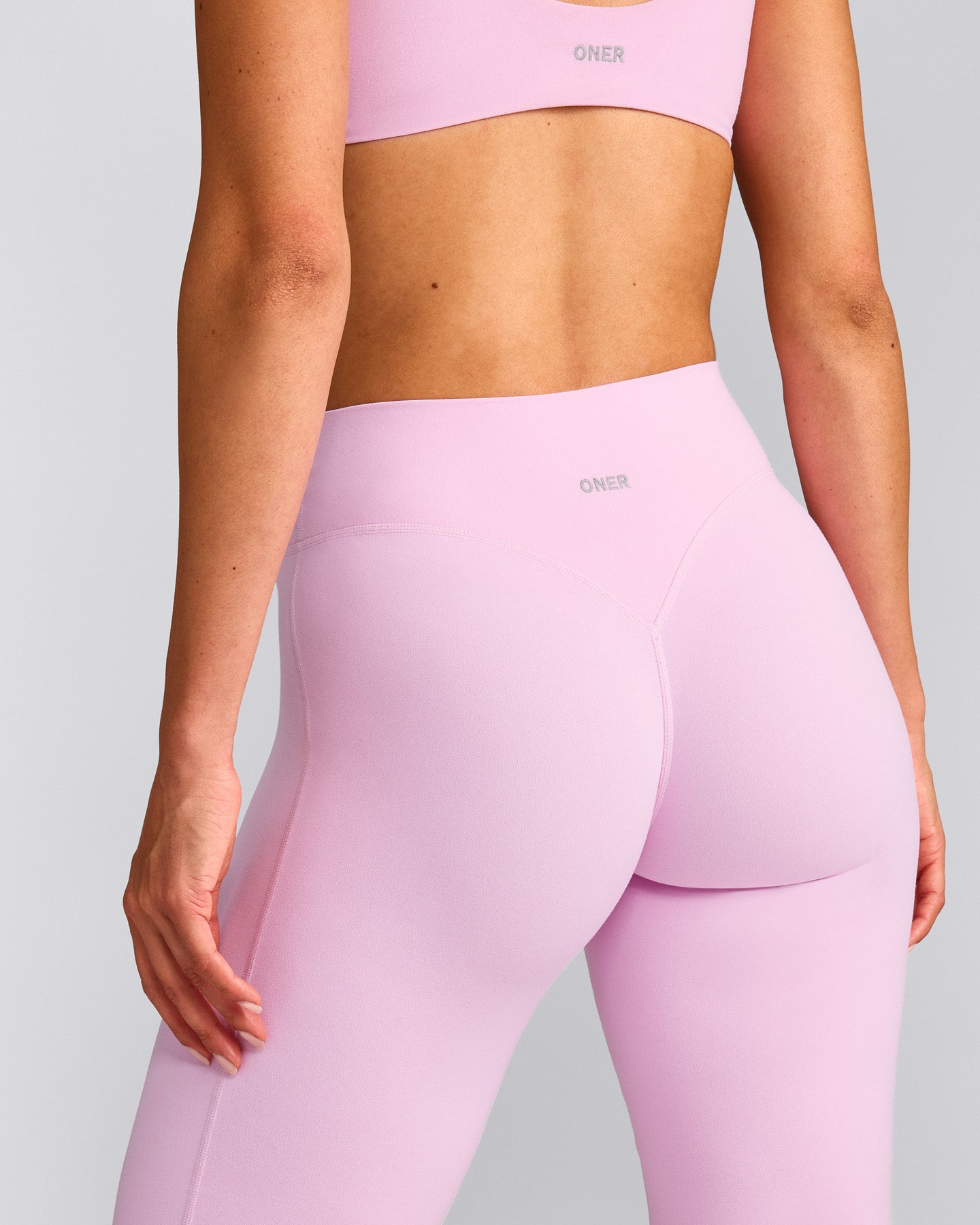 SoftMotion™ Flared Trousers with Grey Logo | Chalk Pink