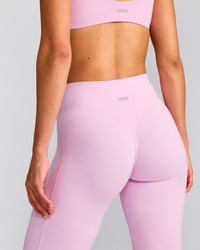 SoftMotion™ Flared Trousers with Grey Logo | Chalk Pink