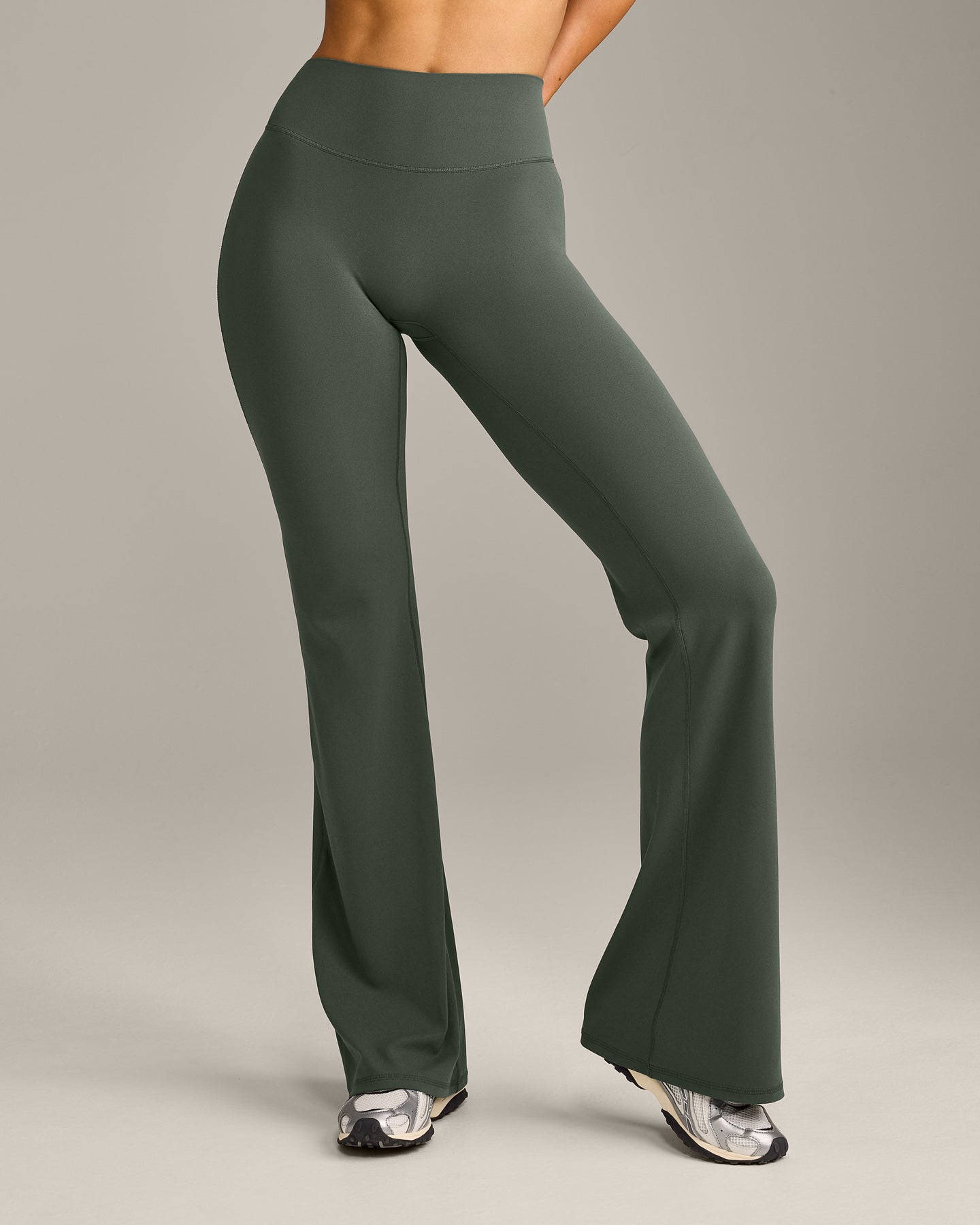 SoftMotion™ Flared Bottoms with Grey Logo | Dark Khaki