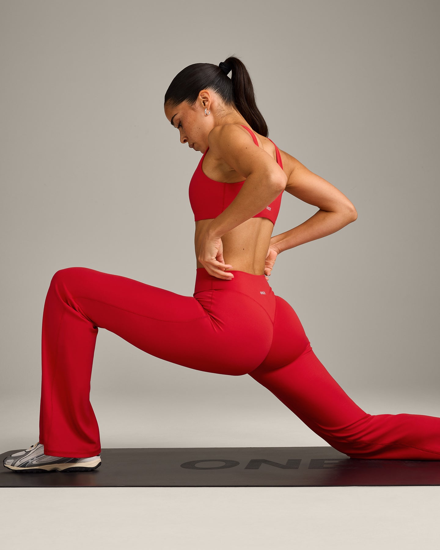 SoftMotion™ Flared Bottoms with Grey Logo | Fiery Red