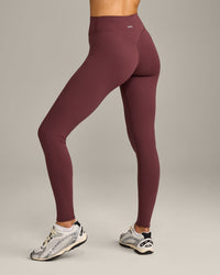 SoftMotion™ High Waisted Leggings with Grey Logo | Velvet Mocha