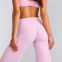 SoftMotion™ Straight Leg Trousers with Grey Logo | Chalk Pink