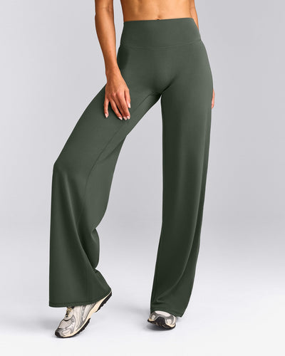 SoftMotion™ Straight Leg Bottoms with Grey Logo | Dark Khaki