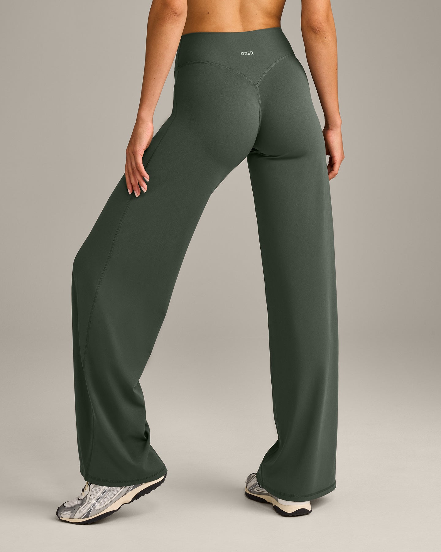 SoftMotion™ Straight Leg Bottoms with Grey Logo | Dark Khaki