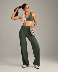 SoftMotion™ Straight Leg Bottoms with Grey Logo | Dark Khaki