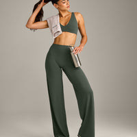 SoftMotion™ Straight Leg Bottoms with Grey Logo | Dark Khaki