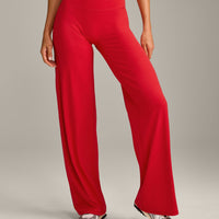 SoftMotion™ Straight Leg Bottoms with Grey Logo | Fiery Red