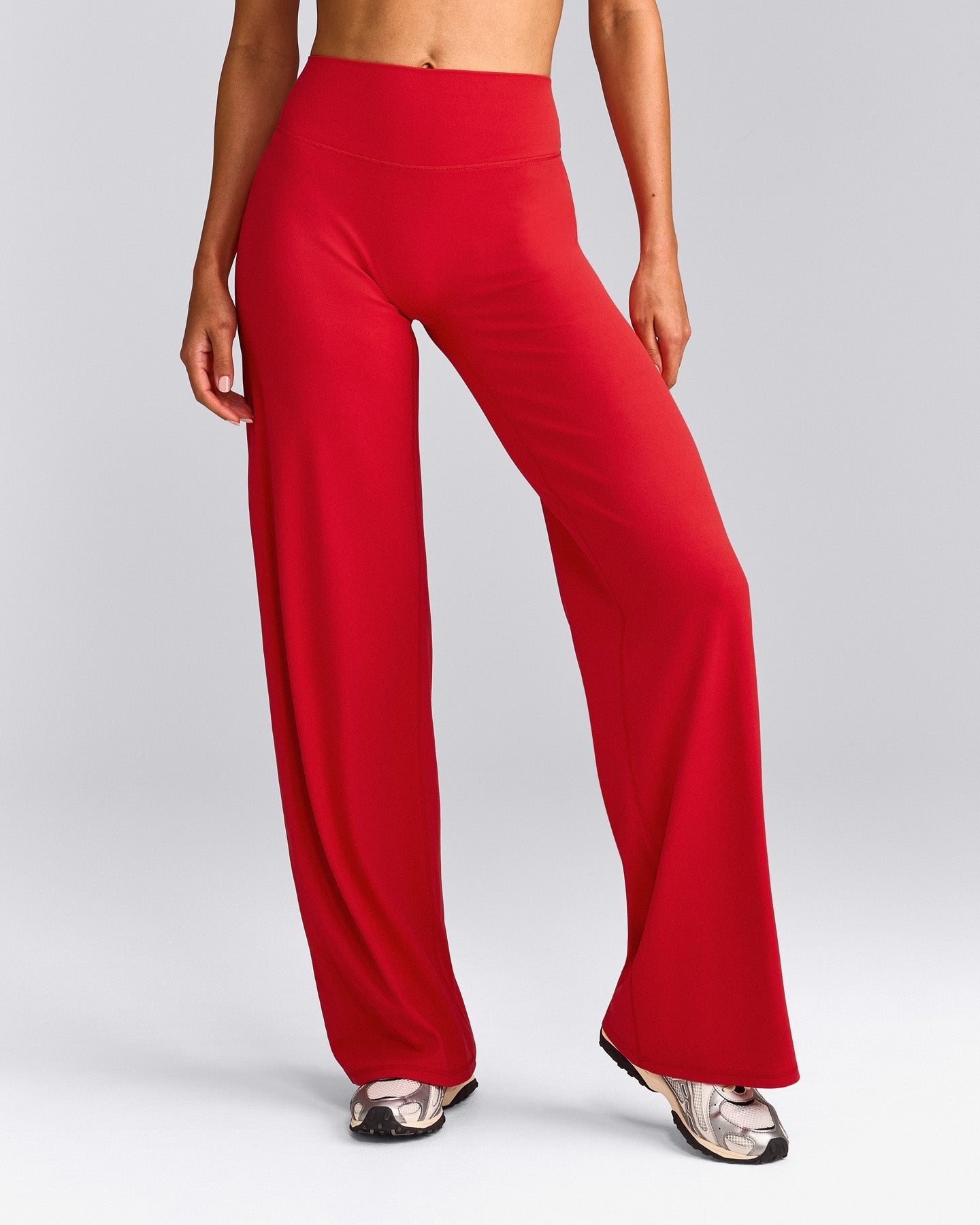SoftMotion™ Straight Leg Pants with Grey Logo | Fiery Red