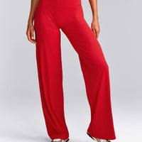 SoftMotion™ Straight Leg Pants with Grey Logo | Fiery Red
