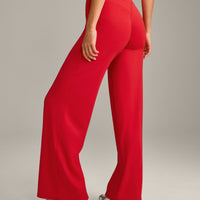 SoftMotion™ Straight Leg Bottoms with Grey Logo | Fiery Red