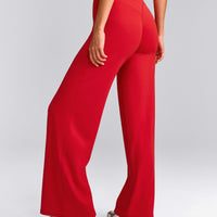 SoftMotion™ Straight Leg Pants with Grey Logo | Fiery Red