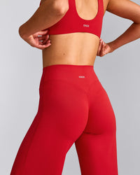 SoftMotion™ Straight Leg Pants with Grey Logo | Fiery Red