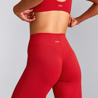 SoftMotion™ Straight Leg Pants with Grey Logo | Fiery Red