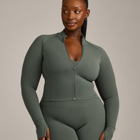 SoftMotion™ Mid Jacket with Grey Logo | Dark Khaki