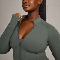 SoftMotion™ Mid Jacket with Grey Logo | Dark Khaki