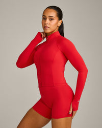 SoftMotion™ Mid Jacket with Grey Logo | Fiery Red