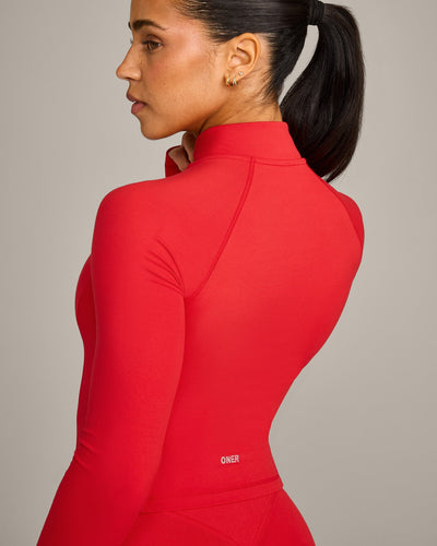 SoftMotion™ Mid Jacket with Grey Logo | Fiery Red