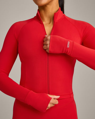 SoftMotion™ Mid Jacket with Grey Logo | Fiery Red