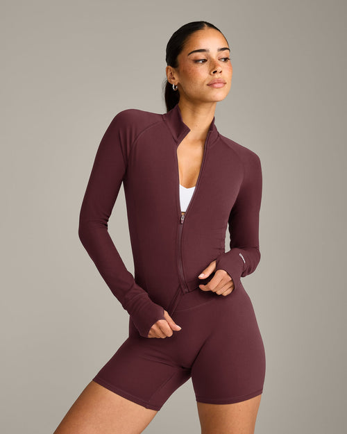 SoftMotion™ Mid Jacket with Grey Logo | Velvet Mocha