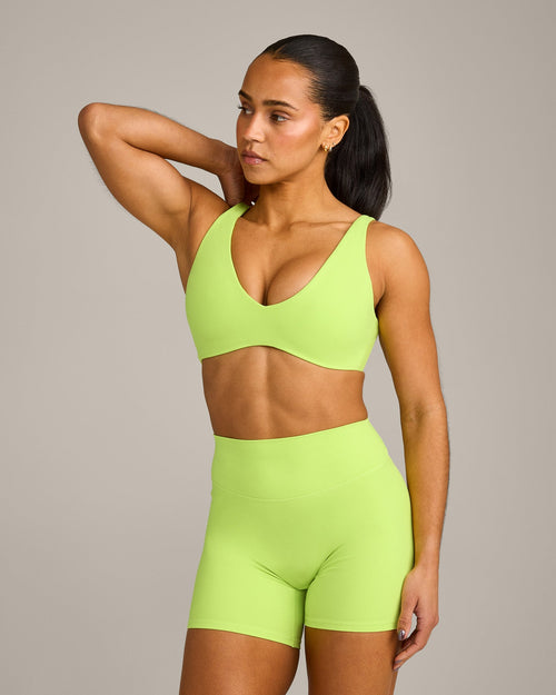Oner Modal SoftMotion™ Scoop Back Bralette with Grey Logo | Citrus Green