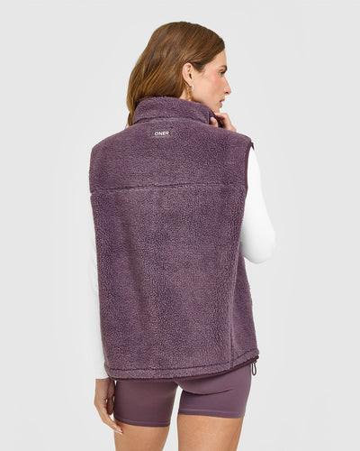 Fleece Gilet with Chest Pocket | Vintage Purple