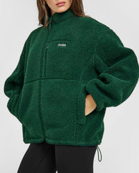 Fleece Jacket with Chest Pocket | Racing Green