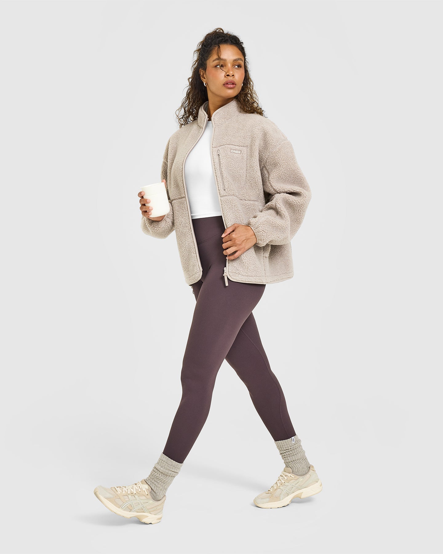 Fleece Jacket with Chest Pocket | Warm Sand