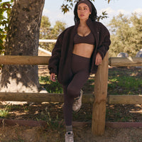 Fleece Jacket with Chest Pocket | Umber Brown