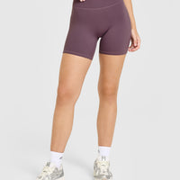 SoftMotion™ High Waisted Shorts 6" with White Logo | Vintage Purple