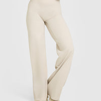 SoftMotion™ Straight Leg Bottoms with White Logo | Sand