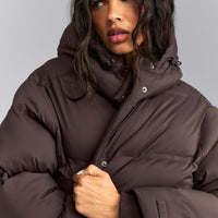 Oversized Longline Puffer Jacket | 70% Cocoa