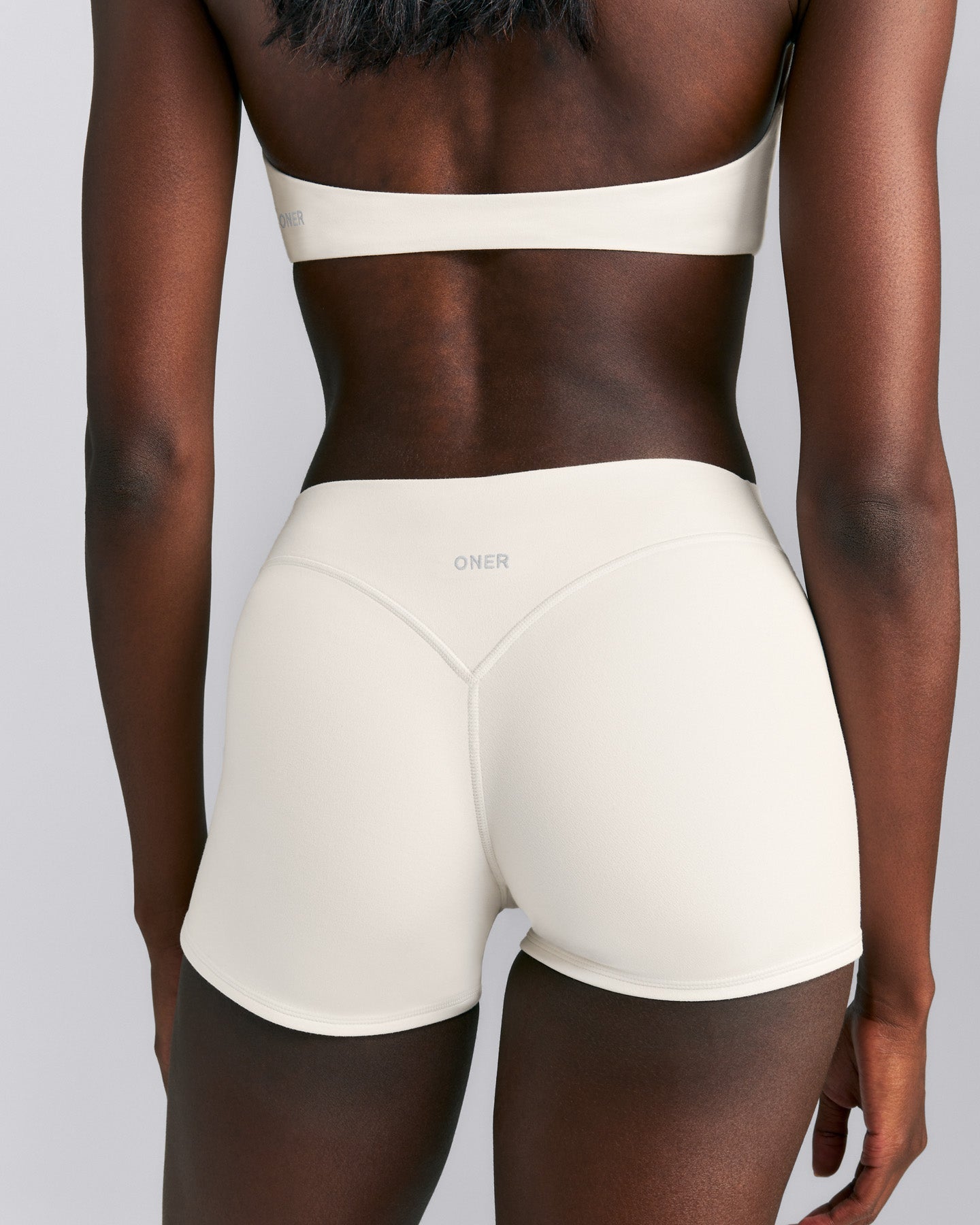 SoftMotion™ Double Layer Mid Rise Micro Shorts 4" | Marshmallow White