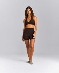 SoftMotion™ Minimal Halter Neck Bralette | 70% Cocoa