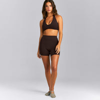 SoftMotion™ Minimal Halter Neck Bralette | 70% Cocoa